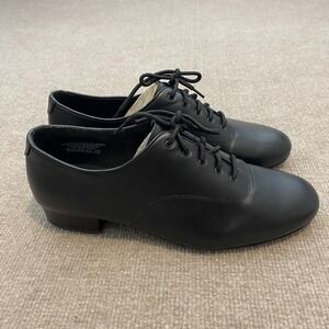 Capezio SD103 Shoes Size 10W Black Oxford Leather Sole Dance Ballroom